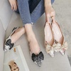 image:imageHee grand Womens Pointed Toe Shallow Ballet Flats Lace Fashion Rhinestone BowKnot Flat Shoes Slip On Work Shoes4black