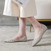 image:imageHee grand Womens Slip On Pointed Toe Ballet Flats Rhinestone Sequins Fashion Flat Shoes for Work Wedding Dress Shoes2apricot