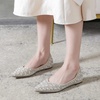 image:imageHee grand Womens Slip On Pointed Toe Ballet Flats Rhinestone Sequins Fashion Flat Shoes for Work Wedding Dress Shoes2apricot