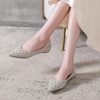 image:imageHee grand Womens Slip On Pointed Toe Ballet Flats Rhinestone Sequins Fashion Flat Shoes for Work Wedding Dress Shoes2apricot