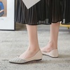 image:imageHee grand Womens Slip On Pointed Toe Ballet Flats Rhinestone Sequins Fashion Flat Shoes for Work Wedding Dress Shoes4apricot
