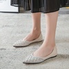image:imageHee grand Womens Slip On Pointed Toe Ballet Flats Rhinestone Sequins Fashion Flat Shoes for Work Wedding Dress Shoes4apricot