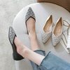 image:imageHee grand Womens Slip On Pointed Toe Ballet Flats Rhinestone Sequins Fashion Flat Shoes for Work Wedding Dress Shoes4black