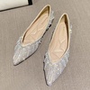 image:imageHee grand Womens Slip On Pointed Toe Ballet Flats Rhinestone Sequins Fashion Flat Shoes for Work Wedding Dress Shoes5apricot