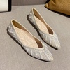 image:imageHee grand Womens Slip On Pointed Toe Ballet Flats Rhinestone Sequins Fashion Flat Shoes for Work Wedding Dress Shoes5apricot