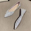 image:imageHee grand Womens Slip On Pointed Toe Ballet Flats Rhinestone Sequins Fashion Flat Shoes for Work Wedding Dress Shoes5purple