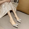 image:imageHee grand Womens Slip On Pointed Toe Flats Fashion Pearl Metal Buckle Ballet Flat Shoes Dress Shoes Wear to Work471khaki
