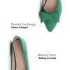 image:imageHee grand Womens Slip on Retro Plaid Bow Ballet Flats Pointed Toe Dress Shoes450grass Green