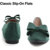 image:imageHee grand Womens Slip on Retro Plaid Bow Ballet Flats Pointed Toe Dress Shoes450green
