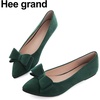 image:imageHee grand Womens Slip on Retro Plaid Bow Ballet Flats Pointed Toe Dress Shoes450green