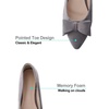 image:imageHee grand Womens Slip on Retro Plaid Bow Ballet Flats Pointed Toe Dress Shoes450grey