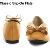 image:imageHee grand Womens Slip on Retro Plaid Bow Ballet Flats Pointed Toe Dress Shoes450khaki