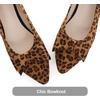 image:imageHee grand Womens Slip on Retro Plaid Bow Ballet Flats Pointed Toe Dress Shoes450leopard Brown