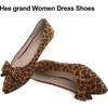 image:imageHee grand Womens Slip on Retro Plaid Bow Ballet Flats Pointed Toe Dress Shoes450leopard Brown