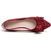 image:imageHee grand Womens Slip on Retro Plaid Bow Ballet Flats Pointed Toe Dress Shoes450leopard Red