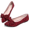 image:imageHee grand Womens Slip on Retro Plaid Bow Ballet Flats Pointed Toe Dress Shoes450leopard Red