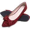 image:imageHee grand Womens Slip on Retro Plaid Bow Ballet Flats Pointed Toe Dress Shoes450leopard Red
