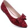image:imageHee grand Womens Slip on Retro Plaid Bow Ballet Flats Pointed Toe Dress Shoes450leopard Red