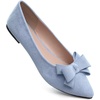 image:imageHee grand Womens Slip on Retro Plaid Bow Ballet Flats Pointed Toe Dress Shoes460baby Blue