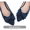 image:imageHee grand Womens Slip on Retro Plaid Bow Ballet Flats Pointed Toe Dress Shoes460blue