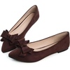 image:imageHee grand Womens Slip on Retro Plaid Bow Ballet Flats Pointed Toe Dress Shoes460brown