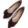 image:imageHee grand Womens Slip on Retro Plaid Bow Ballet Flats Pointed Toe Dress Shoes460brown
