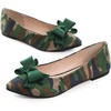 image:imageHee grand Womens Slip on Retro Plaid Bow Ballet Flats Pointed Toe Dress Shoes460camouflage Green