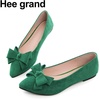 image:imageHee grand Womens Slip on Retro Plaid Bow Ballet Flats Pointed Toe Dress Shoes460grass Green