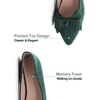 image:imageHee grand Womens Slip on Retro Plaid Bow Ballet Flats Pointed Toe Dress Shoes460green