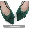 image:imageHee grand Womens Slip on Retro Plaid Bow Ballet Flats Pointed Toe Dress Shoes460green
