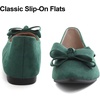 image:imageHee grand Womens Slip on Retro Plaid Bow Ballet Flats Pointed Toe Dress Shoes460green