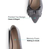 image:imageHee grand Womens Slip on Retro Plaid Bow Ballet Flats Pointed Toe Dress Shoes460grey