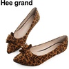 image:imageHee grand Womens Slip on Retro Plaid Bow Ballet Flats Pointed Toe Dress Shoes460leopard Brown