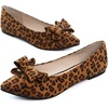 image:imageHee grand Womens Slip on Retro Plaid Bow Ballet Flats Pointed Toe Dress Shoes460leopard Brown