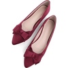 image:imageHee grand Womens Slip on Retro Plaid Bow Ballet Flats Pointed Toe Dress Shoes460wine Red