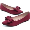 image:imageHee grand Womens Slip on Retro Plaid Bow Ballet Flats Pointed Toe Dress Shoes460wine Red