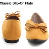 image:imageHee grand Womens Slip on Retro Plaid Bow Ballet Flats Pointed Toe Dress Shoes460yellow