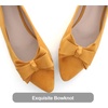 image:imageHee grand Womens Slip on Retro Plaid Bow Ballet Flats Pointed Toe Dress Shoes460yellow