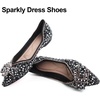 image:imageHee grand Womens Sparkling Rhinestone Pearl Wedding Party Dress Shoes Comfortable Pointed Toe Slip On Ballet Flats Glittery Crystal ShoesBlack