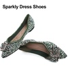 image:imageHee grand Womens Sparkling Rhinestone Pearl Wedding Party Dress Shoes Comfortable Pointed Toe Slip On Ballet Flats Glittery Crystal ShoesGreen