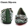 image:imageHee grand Womens Sparkling Rhinestone Pearl Wedding Party Dress Shoes Comfortable Pointed Toe Slip On Ballet Flats Glittery Crystal ShoesGreen