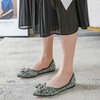 image:imageHee grand Womens Sparkling Rhinestone Pearl Wedding Party Dress Shoes Comfortable Pointed Toe Slip On Ballet Flats Glittery Crystal ShoesGreen