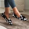 image:imageHee grand Womens Tassel Slip on Loafer Flat Casual Pointed Toe Faux Suede Flat Shoes Comfort Ballerina Flats Women Dressy468black Cow
