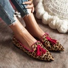 image:imageHee grand Womens Tassel Slip on Loafer Flat Casual Pointed Toe Faux Suede Flat Shoes Comfort Ballerina Flats Women Dressy468rose Leopard