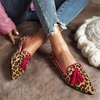 image:imageHee grand Womens Tassel Slip on Loafer Flat Casual Pointed Toe Faux Suede Flat Shoes Comfort Ballerina Flats Women Dressy468rose Leopard