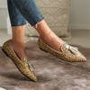 image:imageHee grand Womens Tassel Slip on Loafer Flat Casual Pointed Toe Faux Suede Flat Shoes Comfort Ballerina Flats Women Dressy468yellow Leopard