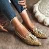 image:imageHee grand Womens Tassel Slip on Loafer Flat Casual Pointed Toe Faux Suede Flat Shoes Comfort Ballerina Flats Women Dressy468yellow Leopard