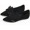 image:imageHee grand Flats for Women Bowknot Pointed Toe Ballet Flats Comfort Suede Work Shoes Casual Slip On Loafers Walking Shoes545black