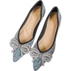 image:imageHee grand Flats for Women Pointed Toe Bowknot Crystals Shoes Glittering Rhinestone Wedding Dress Shoes434black