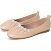 image:imageHee grand Flats for Women Square Toe Slip On Ballet Flats Elegant Pearl Comfortable Low Heel Dress Shoes Soft Walking ShoesBrown